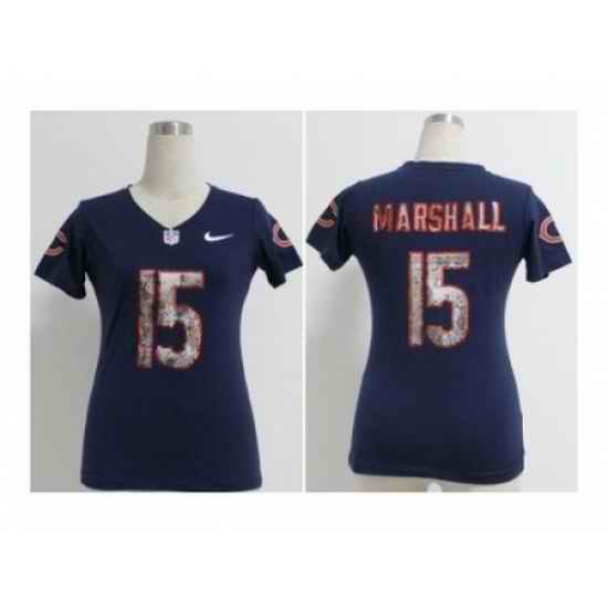 Nike women jerseys chicago bears #15 brandon marshall blue[Handwork Sequin lettering Fashion]